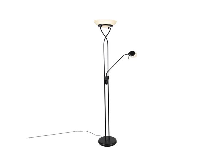 Vloerlamp zwart incl. LED en dimmer met leeslamp dim to warm -