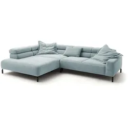 ECKSOFA DELIA Hellblau Cord