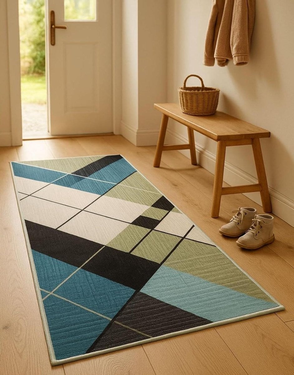 Wasbaar Antislip Vloerkleed Karpet Runner Lichtblauw - 80 x 300 cm