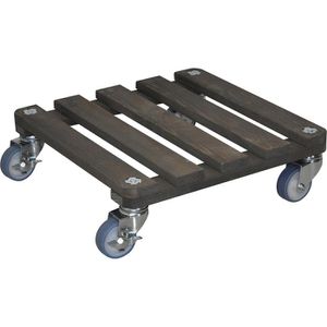 Wagner-System Pflanzenroller GH 7090, für innen und außen, aus Holz, braun, mit Feststellbremsen, 40 x 40 cm, bis 200 kg