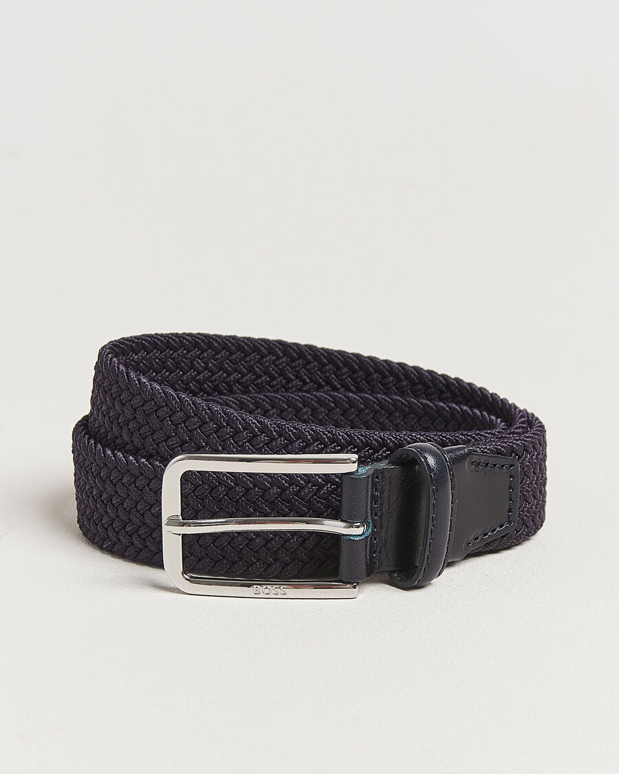 Boss BLACK Clorio Elastic Woven Belt Navy men 105 Blå