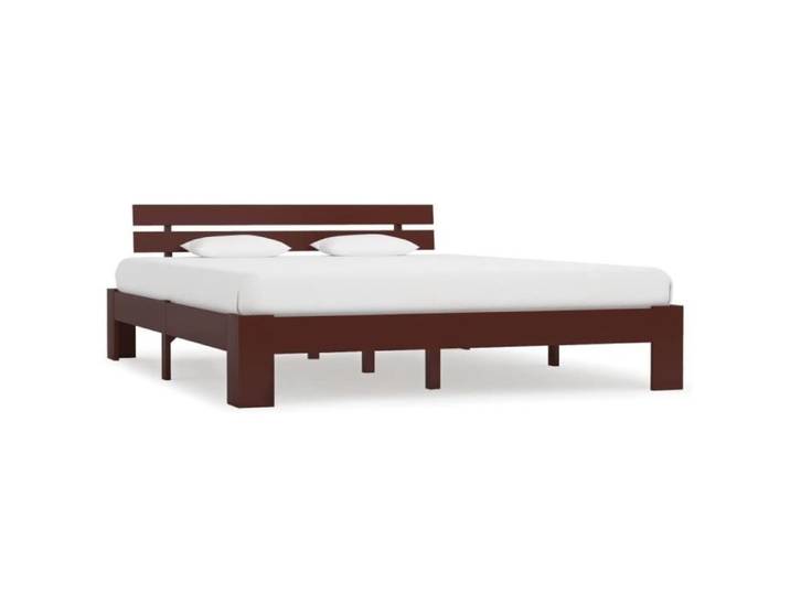 (Brun) Cadre de lit Marron foncé Bois de pin massif 160x200 cm MODE-DESGIN -{9126}