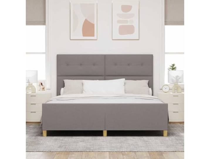 KTHLBRH Bettgestell 180 x 200 cm Stoff Einfaches Design, robuste Konstruktion, mit Kopfteil, ohne Netz