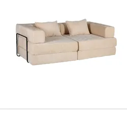 MODFU Klappbares Bodensofa aus Chenille, Beige, 107 x 44 x 38 cm