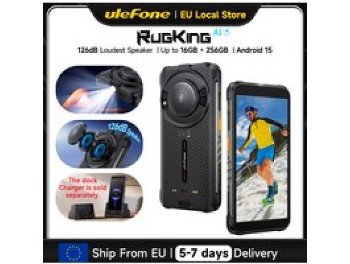 Ulefone RugKing 4G robuuste telefoon smartphone Android 15 tot 16GB+256GB waterdicht 9600mAh NFC wereldwijde versie