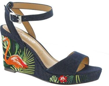 J. Renee Vaani Wedge Sandal - Womens 10 Blue Medium