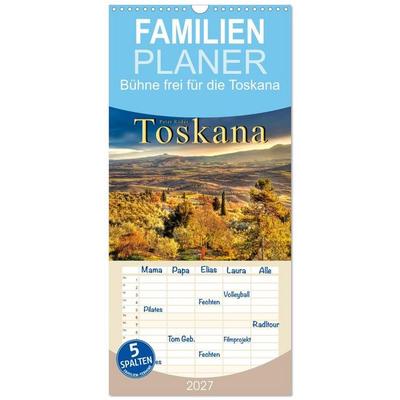 Familienplaner 2027 - Bühne frei für die Toskana mit 5 Spalten (Wandkalender, 21 x 45 cm) CALVENDO