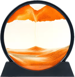 Inspire Curations 3D Moving Sand Art Hourglass Frame Relaxing Quicksand Desk Decor For Home & Office yellow