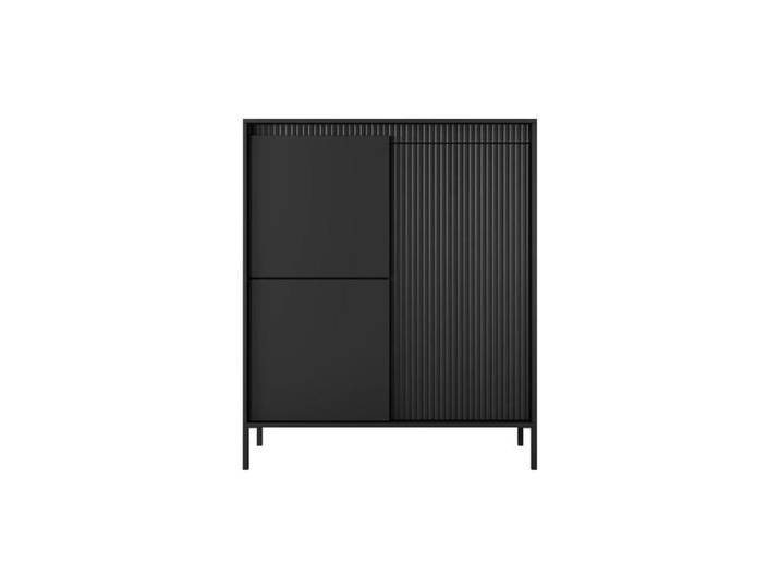 ALINA - Commode 2 portes pieds en métal - Noir
