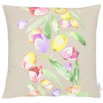 Dekokissen APELT "3106", bunt (beige, bunt, bedruckt), B:48cm H:10cm L:48cm, Mischgewebe, Dekokissen_Sitzkissen_Kissenhüllen