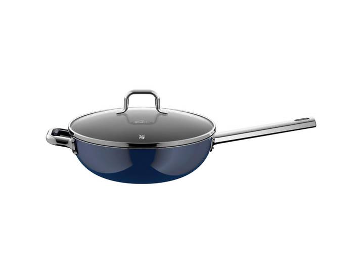 WMF Wokpfanne Fusiontec® Mineral PRO - Tim Raue, Dunkelblau, Metall, 3.5 L, rund, Made in Germany, backofengeeignet,backofengeeignet, Kochen, Pfannen, Woks