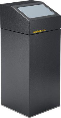 Schäfer Shop Select Wertstoffsammelgerät WSG 55 E, 55 L, verzinktes Stahlblech, pulverbeschichtet, selbstschließend, silber