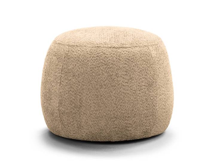 Polsterhocker LOVELOCK 59 x 45 x 59cm Beige/Sand Bouclé Stoff Cady: Sand