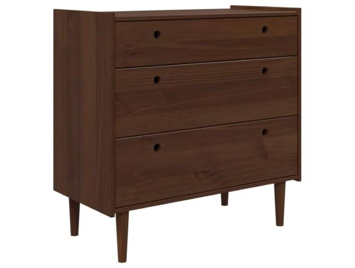 vidaXL Kommode BILBAO Dunkelkaramell 90 x 45 x 89 cm Hergestellt aus massivem Kiefernholz und Holzwerkstoff, Bietet reichlich Platz für die Aufbewahrung deiner Gegenstände,