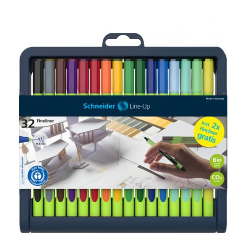 Schneider Line-Up Fineliner farbsortiert 0,4 mm, 32 St.