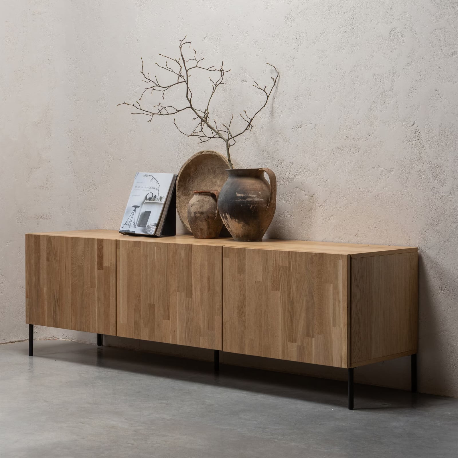 WOOOD TV-meubel Bono Eikenhout Naturel 180 cm