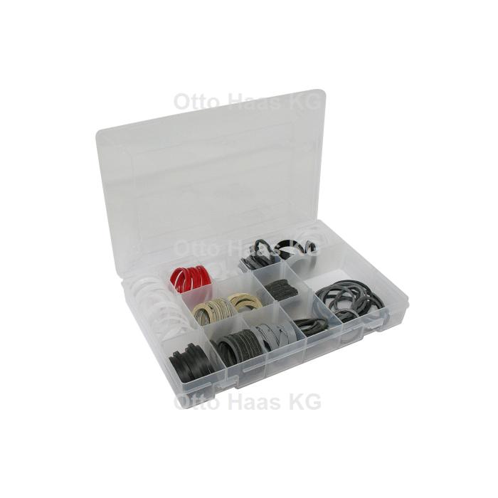 HAAS Oha Dichtungs-Sortiment 7307 125 Stück, 270x180x42mm, für Kunststoff-/Metall-Siphons, transparent
