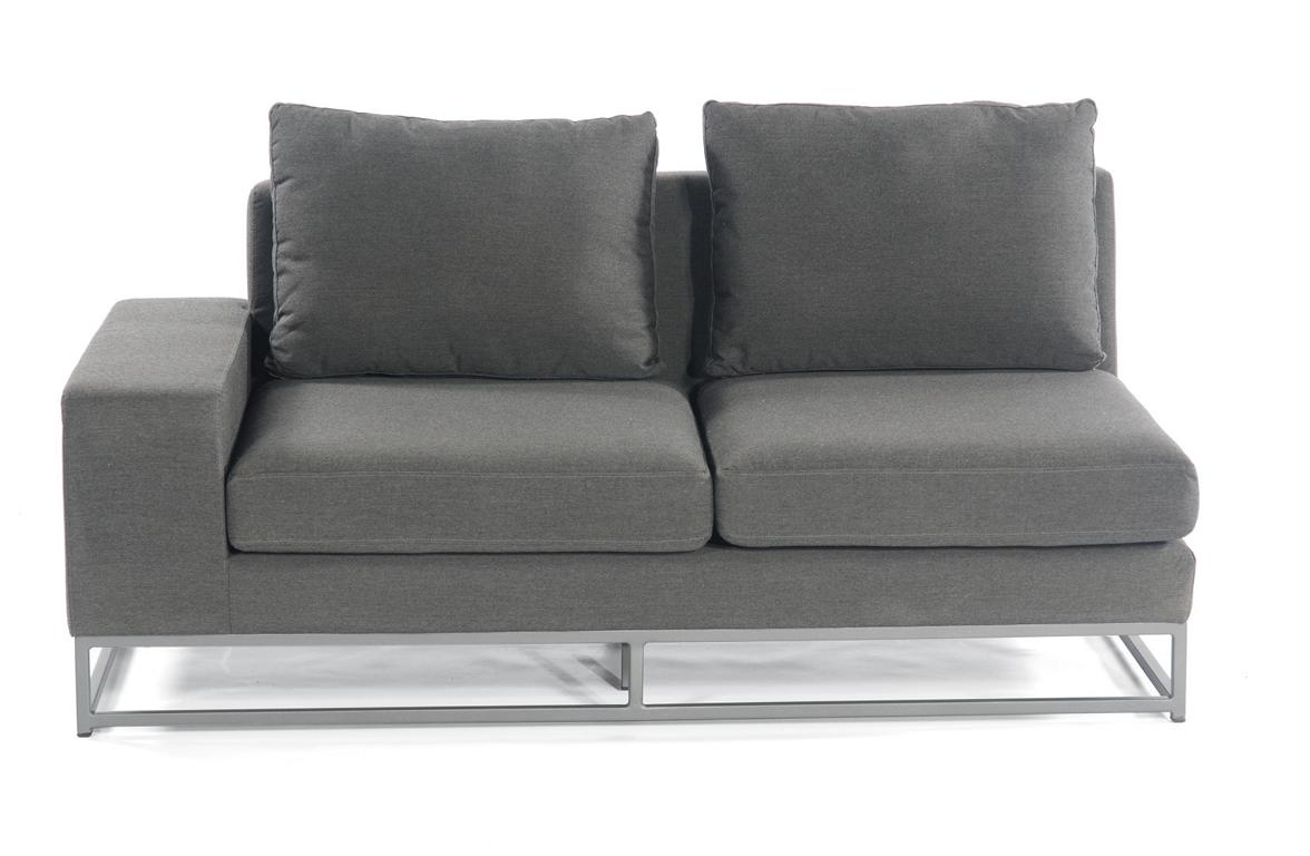 MUESING Eckmodul Unique 2-Sitzer links anthrazit sunbrella Outdoor Textil inkl. Kissen S 16906127