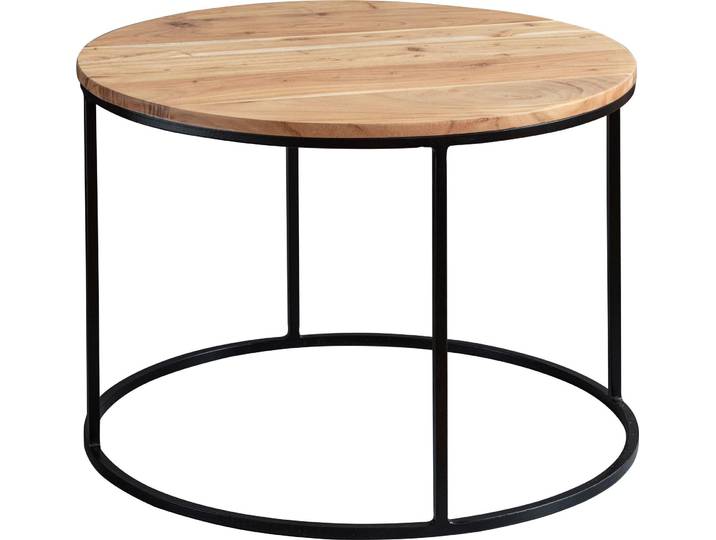 Table basse 60x43x60 cm Table basse en bois massif d'acacia / métal Wohnling