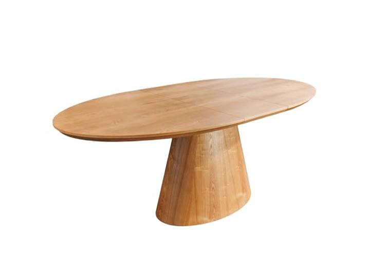 Riess Ambiente Esstisch Unique - 160-200x100cm - Natur ausziehbar Platz für 10 Personen, Unikat, individuelle Maserung, Säulenfuß, Bodenschoner, pflegeleichte Oberfläche