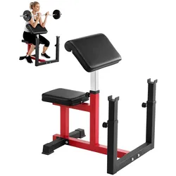 VEVOR Preacher Curlbank Hantelbank mit Beinstrecker, Krafttrainingsbänke (Max. Belastung 200 kg) Heim-Fitnessbank, Fitnessgerät, Sitzende Arm-isolierte Langhantel-Station, Trainingsbank