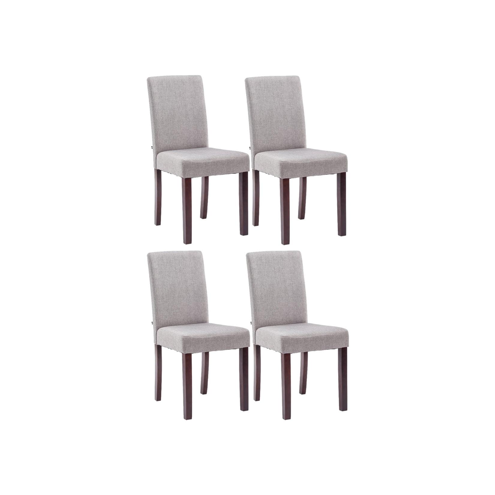 CLP 4er Set Esszimmerstuhl Ina Stoff cappuccino Farbe: hellgrau, Gestell Farbe: cappuccino