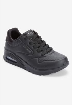 Wide Width Women's The Uno Savvy Sneaker by Skechers in Black (Size 7 1/2 W)