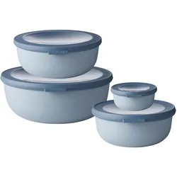 Mepal Juego Multi Cuenco cirqula Plano, 4 Piezas (350 + 750 + 1250 + 2250 ML) Juego de cirqula de 4, Vorratsbehälter, Blau