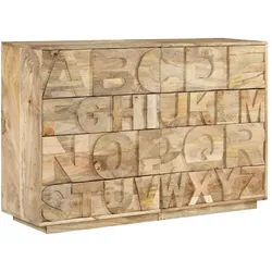 ABC-Schrank mit 6 Schubladen Mango Massivholz| vidaXL : Farbe - Braun