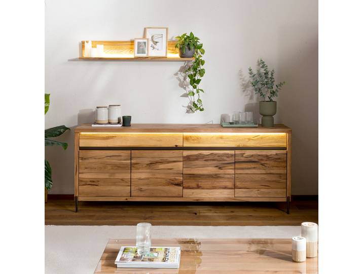 Sideboard Wild-/Zerreiche 202x47x80 natur geölt MONTREUX LUX #101