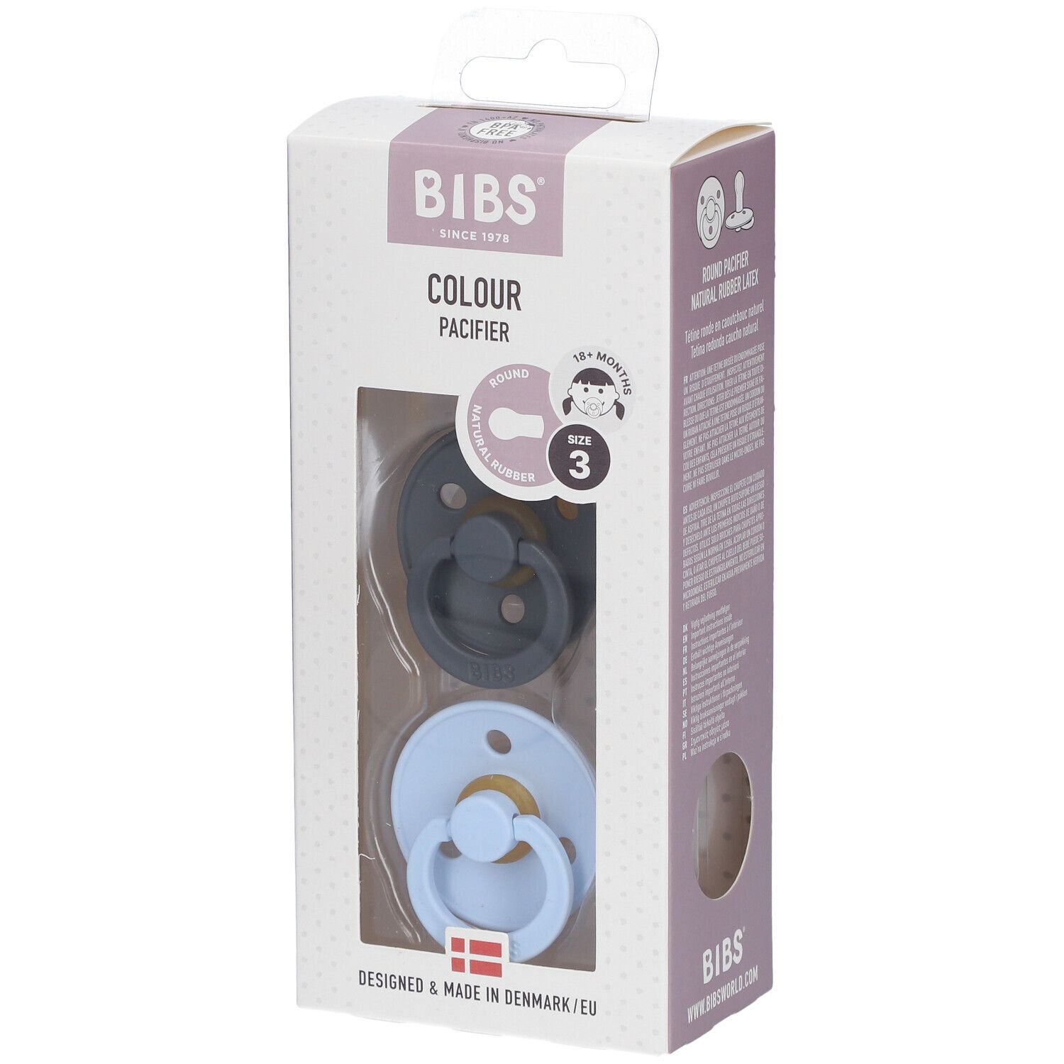 Bibs Fopspeen Latex Iron - Baby Blue 18 Maanden+ 2 St Schnuller