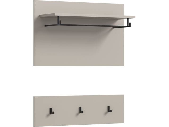 Garderobenpaneel HOME AFFAIRE REHAT, TOPSELLER, 2-teilig, bestehend aus: Paneel & Hakenleiste , beige (kaschmir), B:80cm H:73cm T:27cm, Holzwerkstoff, Garderobenpaneele, Garderobenpaneel, Paneel, Hakenleiste, Wandboard, Garderobe, Garderobenleiste