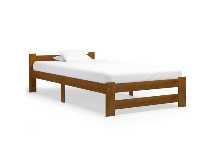 furnicato Bettgestell 204 x 207 cm in Honigbraun (1-tlg), Stabiler Doppelbettrahmen mit Sperrholzlatten für das Schlafzimmer