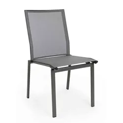 Gartenstuhl Cruise Aluminium stapelbar, modern und ohne Armlehne, anthrazit, ideal für Outdoor