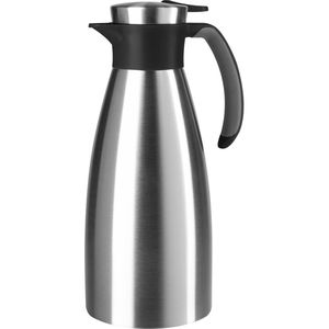 Emsa Thermoskanne Soft Grip, Quick Tip, 514499, Edelstahl, mit Tipverschluss, auslaufsicher, silber, 1,5 Liter