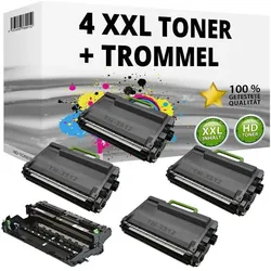 Druckfuxx, Toner, 4x Toner + Trommel TN-3512+DR-3400 kompatibel Brother DCP L6600 DW HL L6250 DN