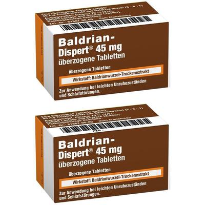 Baldrian Dispert 45 mg überzogene Tabletten 2x 2x100 St Überzogene