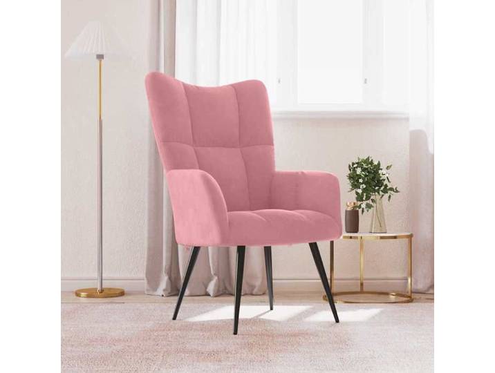 Rose Fauteuil simple Magnifique Chaise de canapé Rose Velours 61x70x96 5cm CL1862244