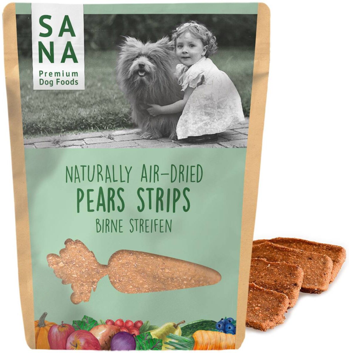 Sanadog Snack Vegetali per Cani Strisce di Pera 100 g