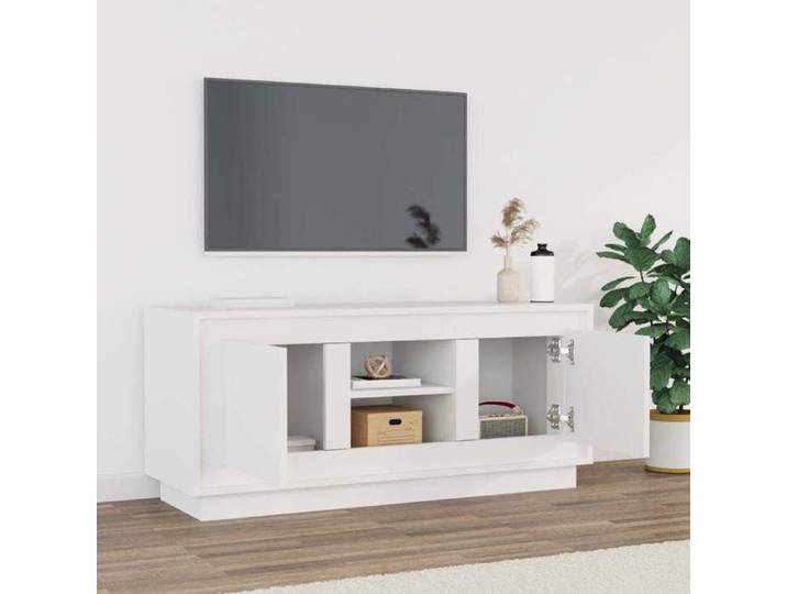 Cabinet TV 1 PC - SWEETY®Organisateur TV - Armoire télé élégant - blanc 102x35x45cm - bois d'ingénierie 2748857