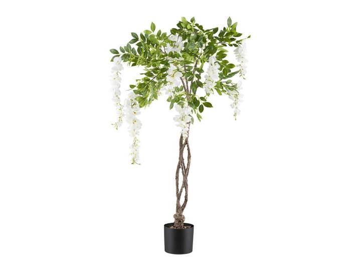 Kunstpflanze H: 115 cm mit geflochtenem Stamm