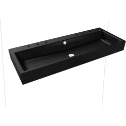 Kaldewei PURO Wand-Doppelwaschtisch, schwarz matt 100, 1200x460 mm, Randhöhe 120 mm