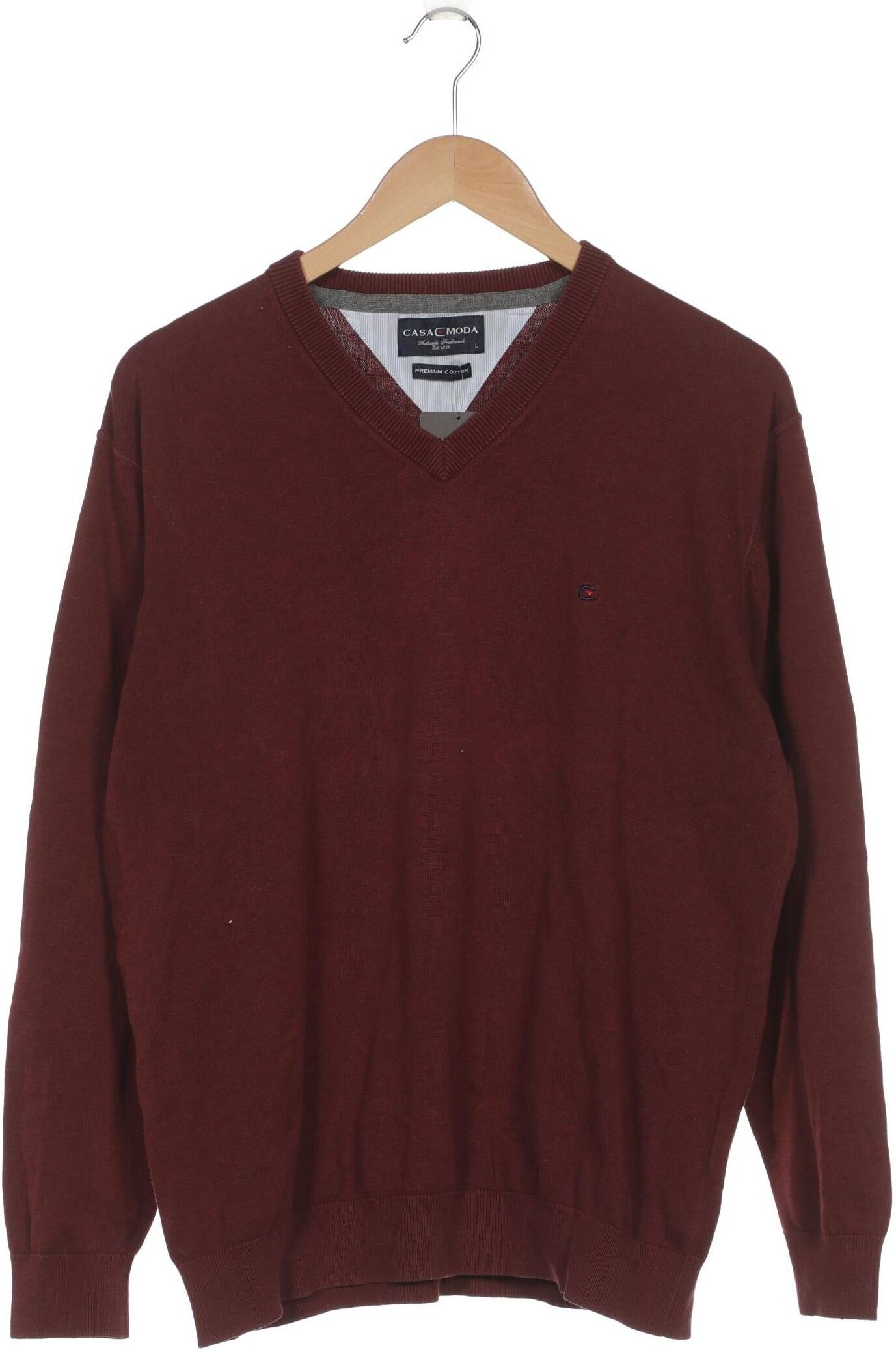 Casa Moda Herren Pullover, Rot, Gr. L, Baumwolle - Second Hand