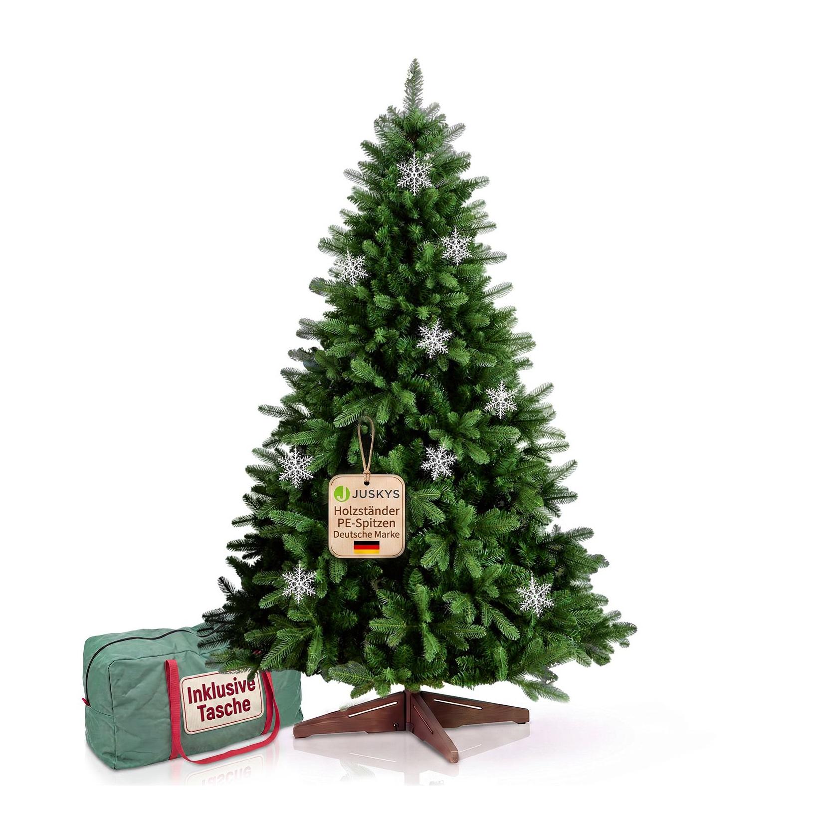 JUSKYS® Künstlicher Weihnachtsbaum Norvi 180 cm inkl. Holzständer