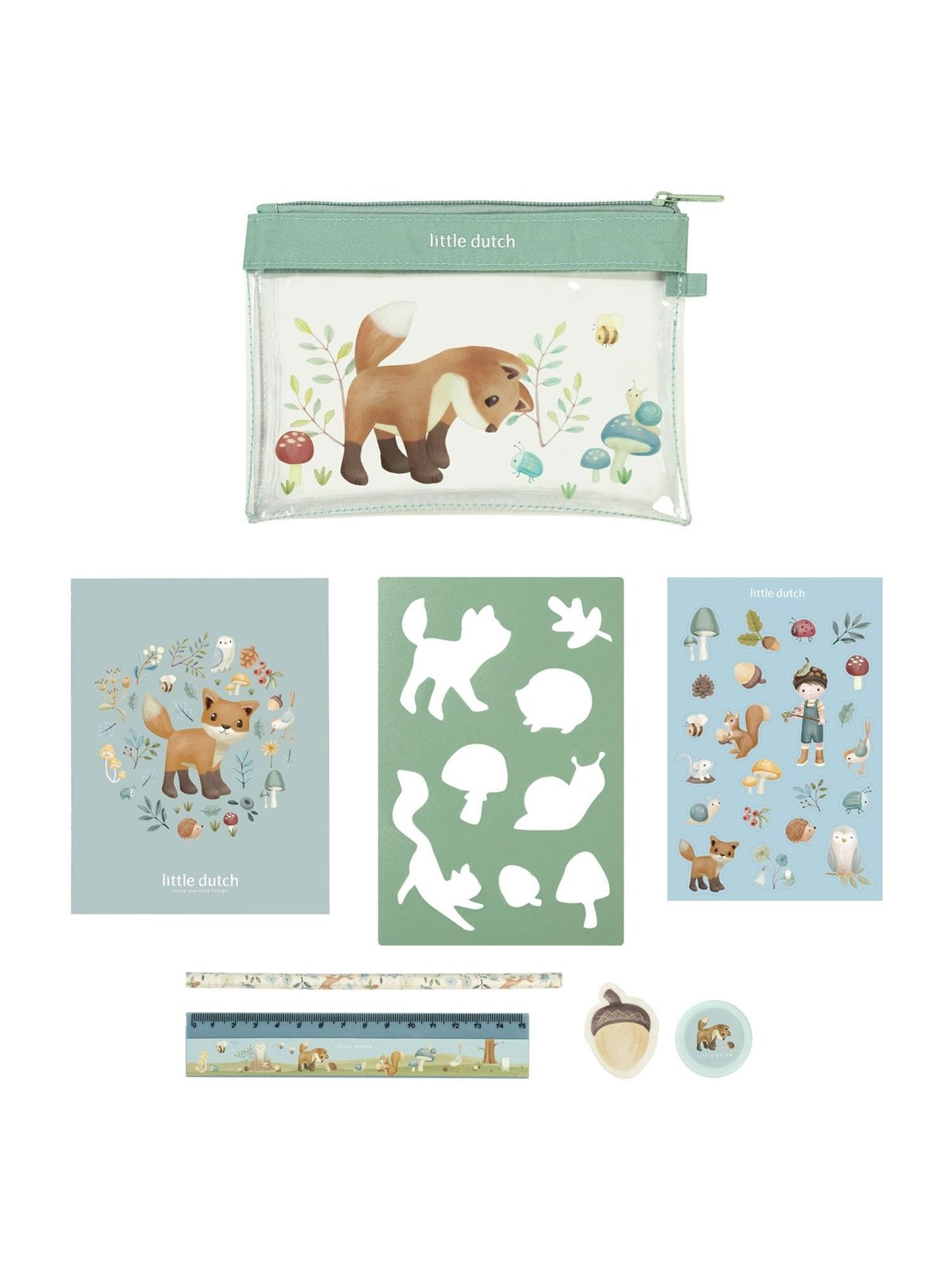 Little Dutch Pencil Case with Contents - Forest Friends