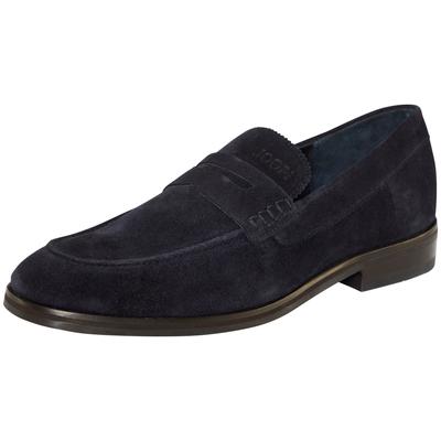 Slipper JOOP "velluto kleitos loafer slip on ld", Herren, Gr. 41, Leder, blau (dunkelblau), Rindsleder, Schuhe Slipper, Halbschuh, Mokassin, Schlupfschuh, Loafer mit weicher Lederinnensohle