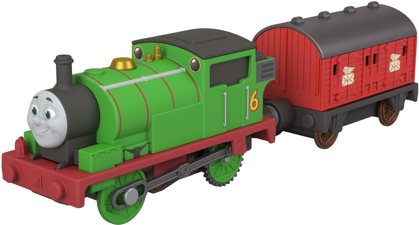 Mattel Thomas & Friends Motorized Percy Engine with Mail Car - Battery-Powered - Ages 3 and Up - Toy Train