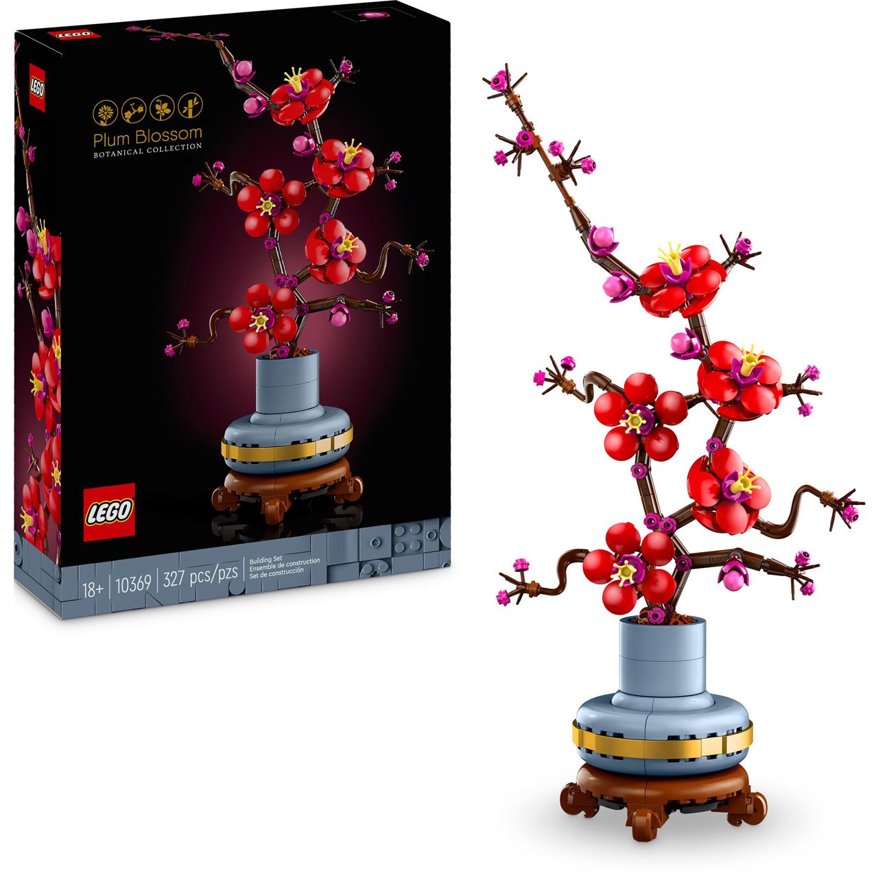 LEGO Botanicals 10369 Pflaumenblüte, pflegeleichte Pflanze, für Erwachsene