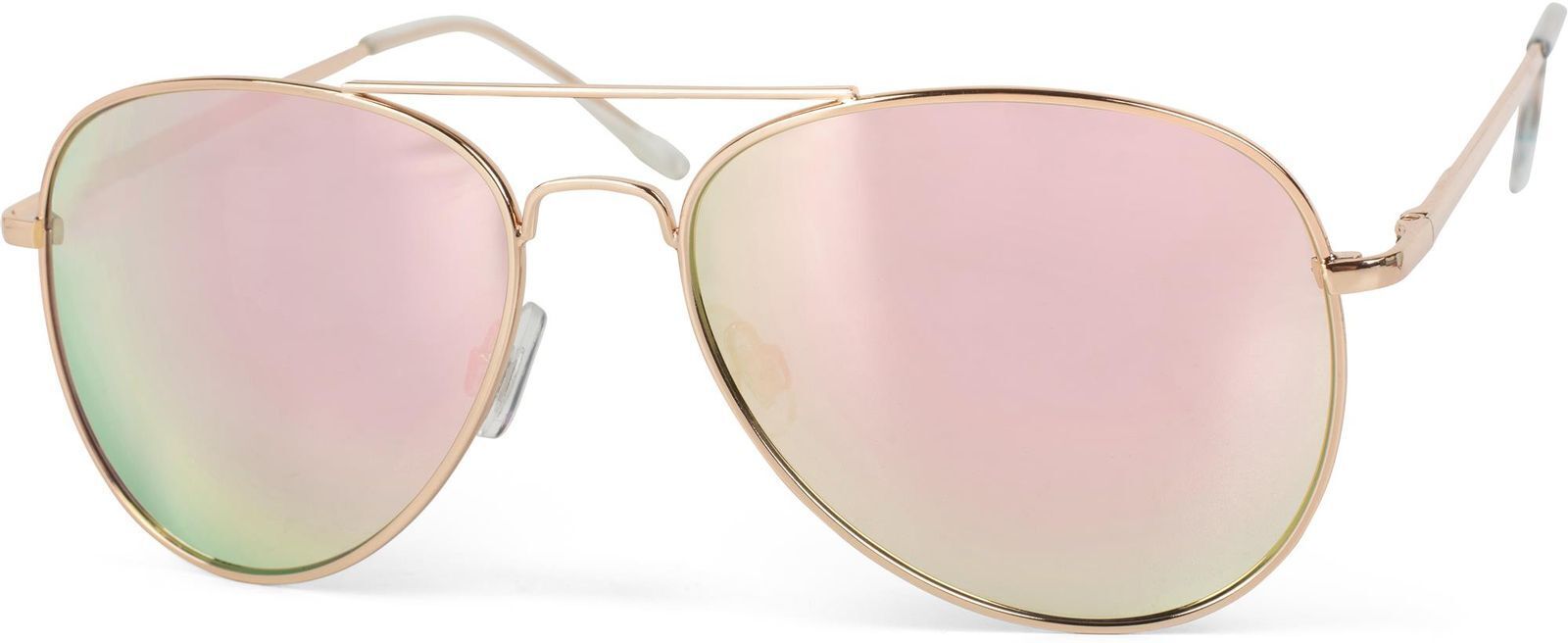 Pilotenbrille STYLEBREAKER "Piloten Sonnenbrille", Herren, pink (gestell gold, glas pink verspiegelt), Modisch, Sonnenbrillen Pilotenbrille