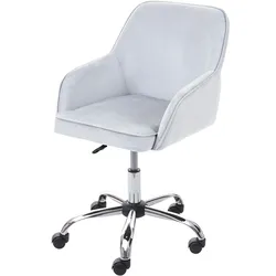 Bürostuhl MCW-F82, Schreibtischstuhl Chefsessel Drehstuhl, Retro Design Samt ~ grau